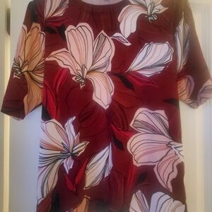 Chico's Floral Short-Sleeve Top XL